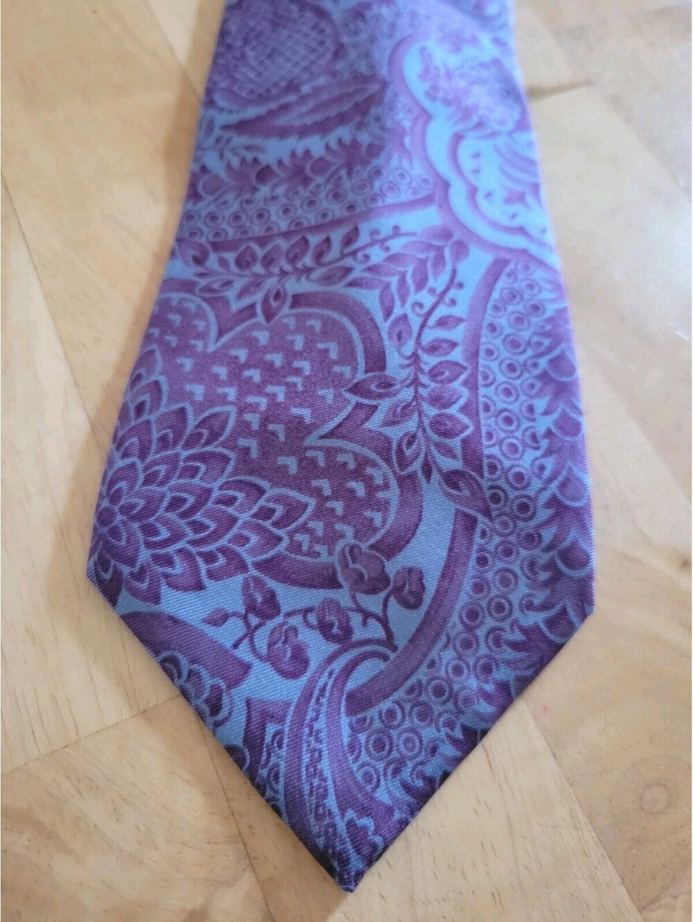 Vintage Cerruti 1881 100% Silk Floral Tie Purple Men's Designer 58x3 Paris